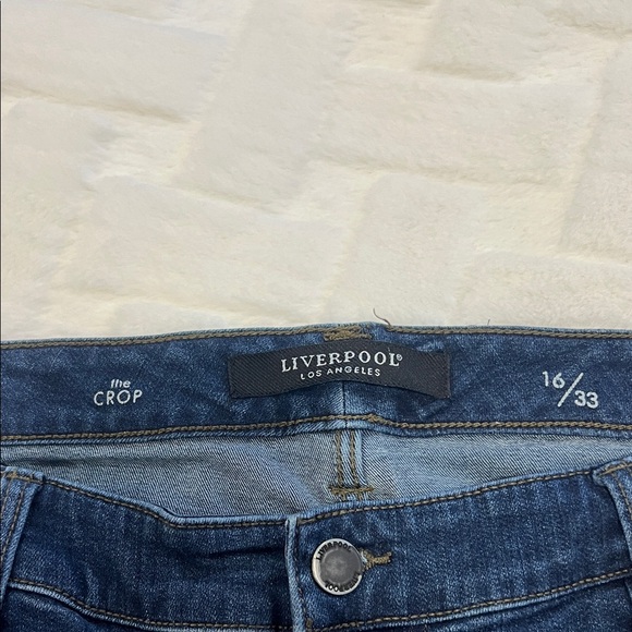 Liverpool Dark Blue Denim Crop Jeans - Size 16/33 - Picture 4 of 6